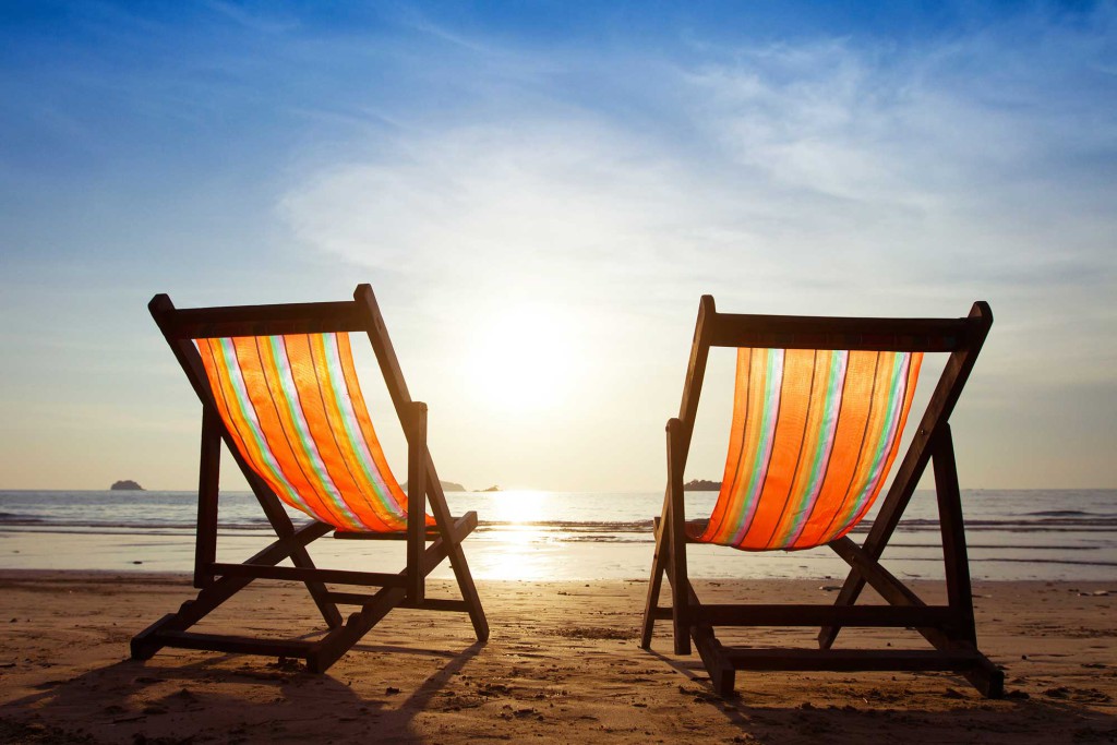 Deck chairs at beach