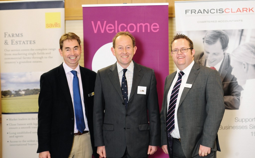 (L to R) Adrian Matthews, Director, Rural at Savills, Phil Reed, Partner and Head of Rural at Stephens Scown and Brian Harvey, Partner and Head of Agriculture at Francis Clark