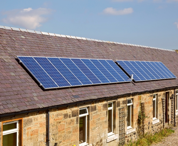 solar panels on the roof of a building