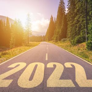 road with 2022 written on it. concept for employment law updates for 2022