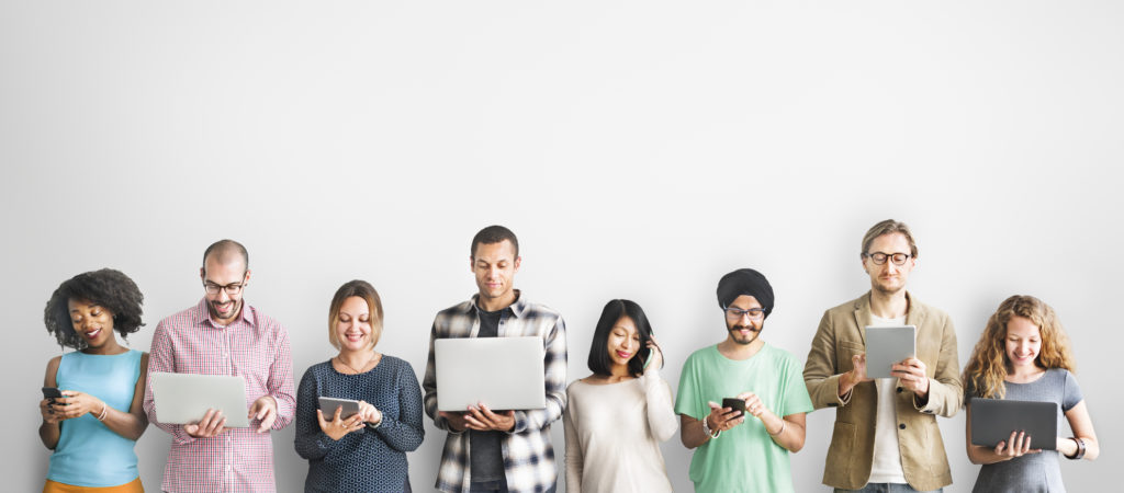 Group of People Connection Digital Device Concept