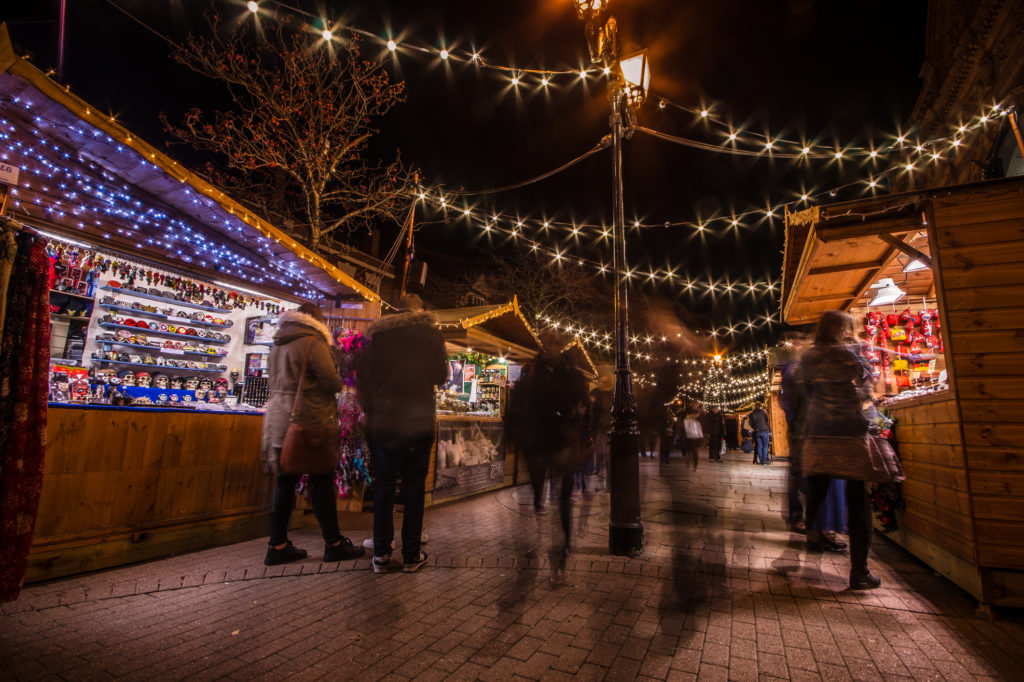 Shoppers at Chester Christmas Markets