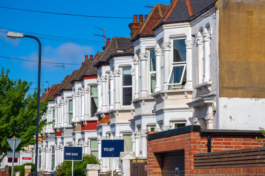 row of houses in a town