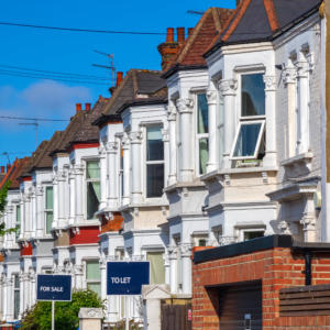 row of houses in a town