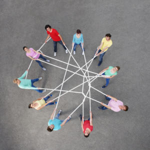 commercial participation agreement - People playing with tangled string