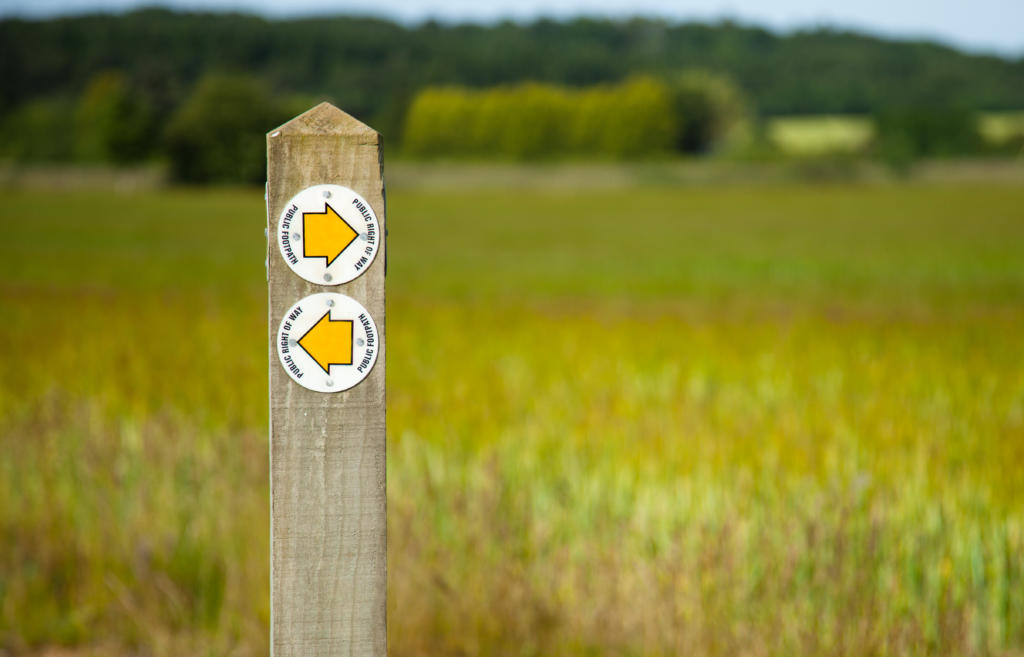 who owns highways - Public footpath sign