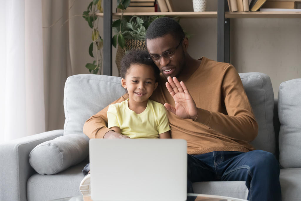 family on a video call