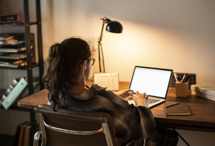 young woman on laptop. concept, she's researching what happens in family court