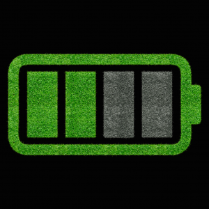 A graphic image of a battery charging