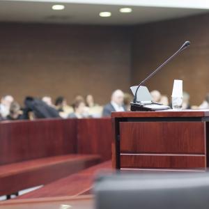microphone at court house, suggestive of what to say at the family court