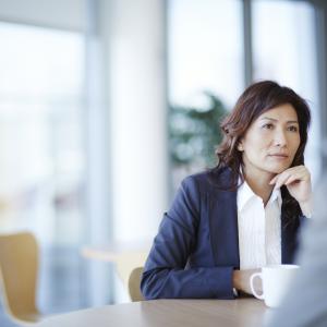 Person listening during a meeting