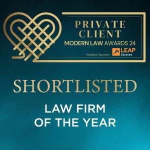 Private Client Modern Law Awards 2024 shortlisted banner