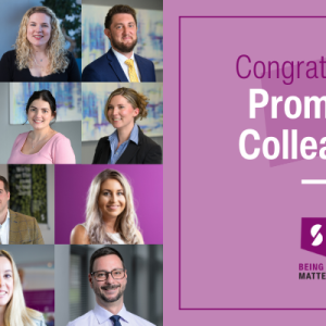 A banner showing all of the photographs of our 2025 promoted colleagues