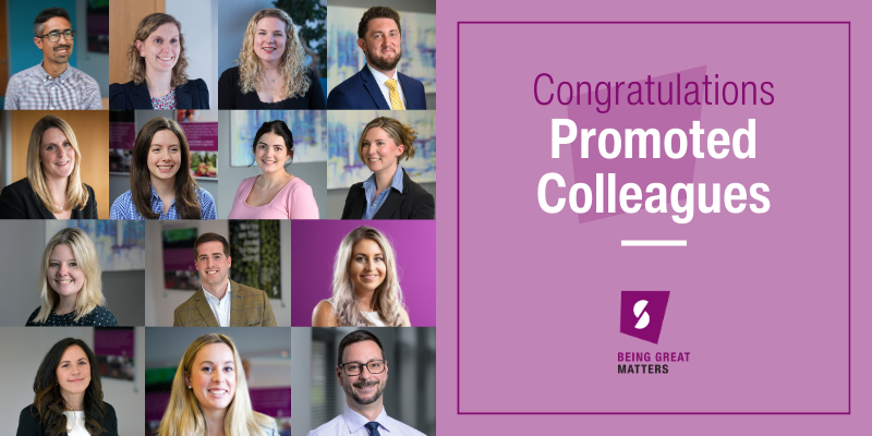 A banner showing all of the photographs of our 2025 promoted colleagues