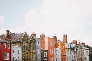 Row of rooftops of houses in the UK