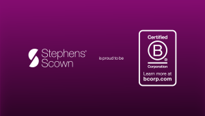 Image showing Stephens Scown logo alongside B Corp certified logo