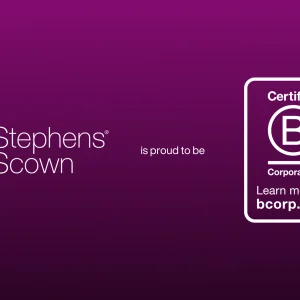Image showing Stephens Scown logo alongside B Corp certified logo