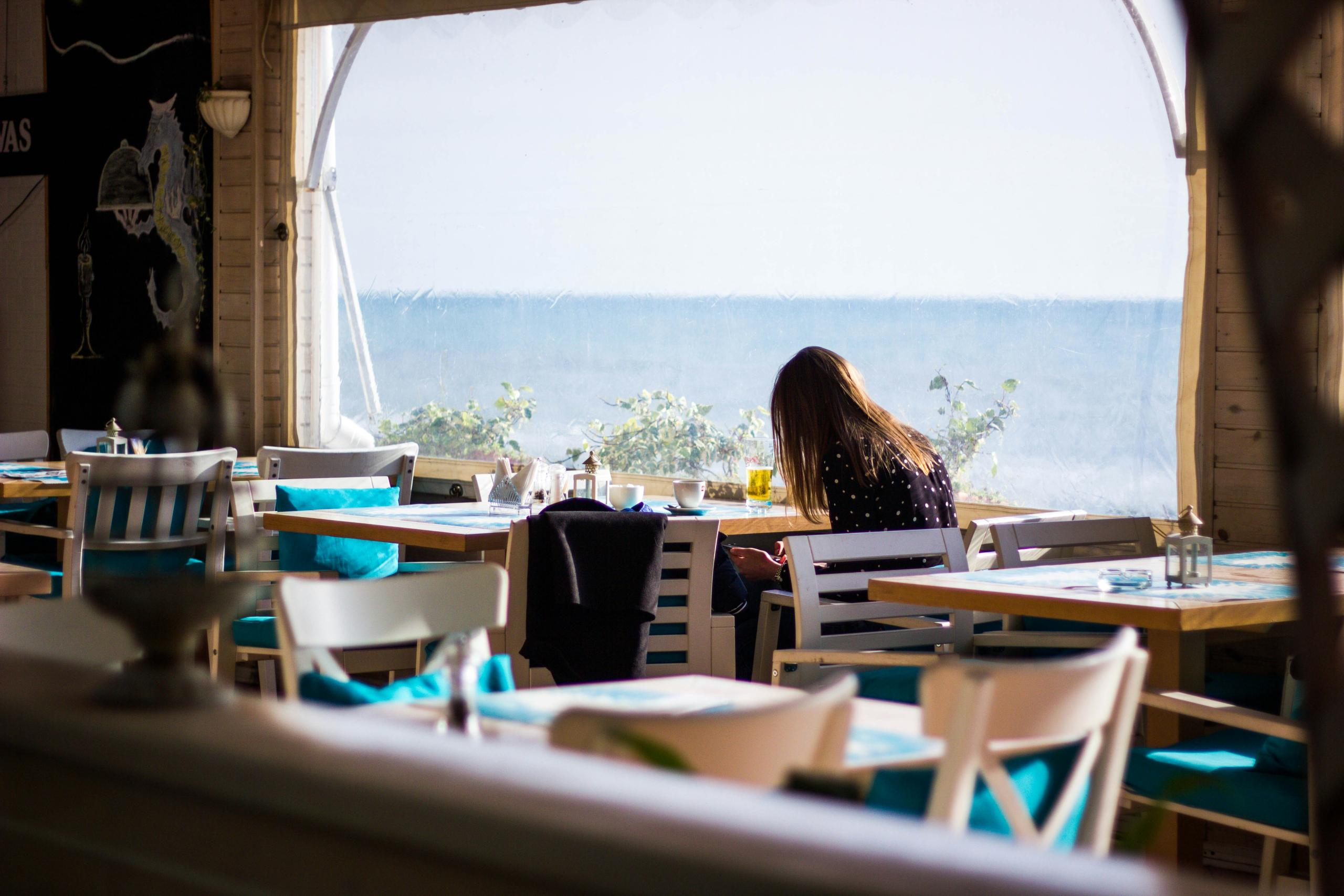 Cafe restaurant overlooking the sea